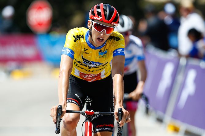 Jai Hindley extended his overall lead after winning stage 4 at Mount Buller