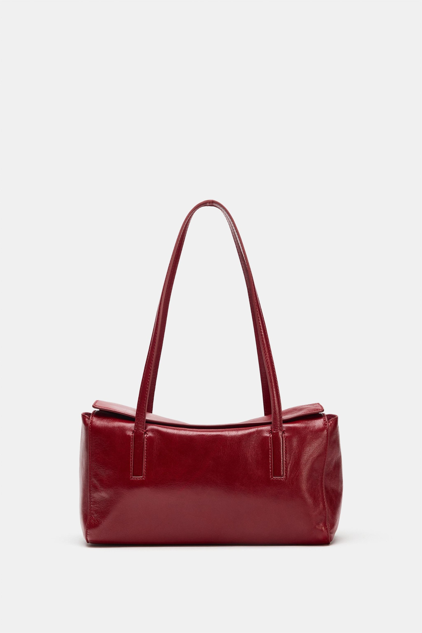 Leather Shoulder Bag - Red - One Size Only