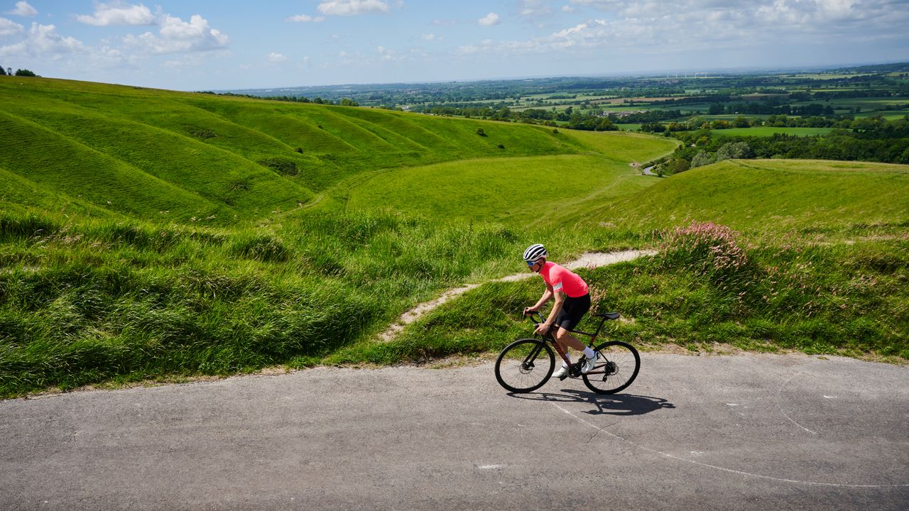 Male cyclist on a 100 mile bike ride