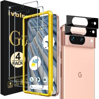 ivoler 2+2Pack Tempered Glass Screen Protector for Google Pixel 8