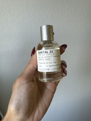 Shawna testing Le Labo perfume