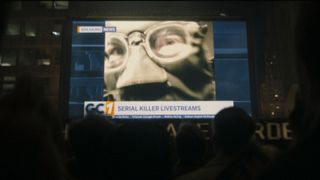 Riddler (Paul Dano) on a livestream during The Batman