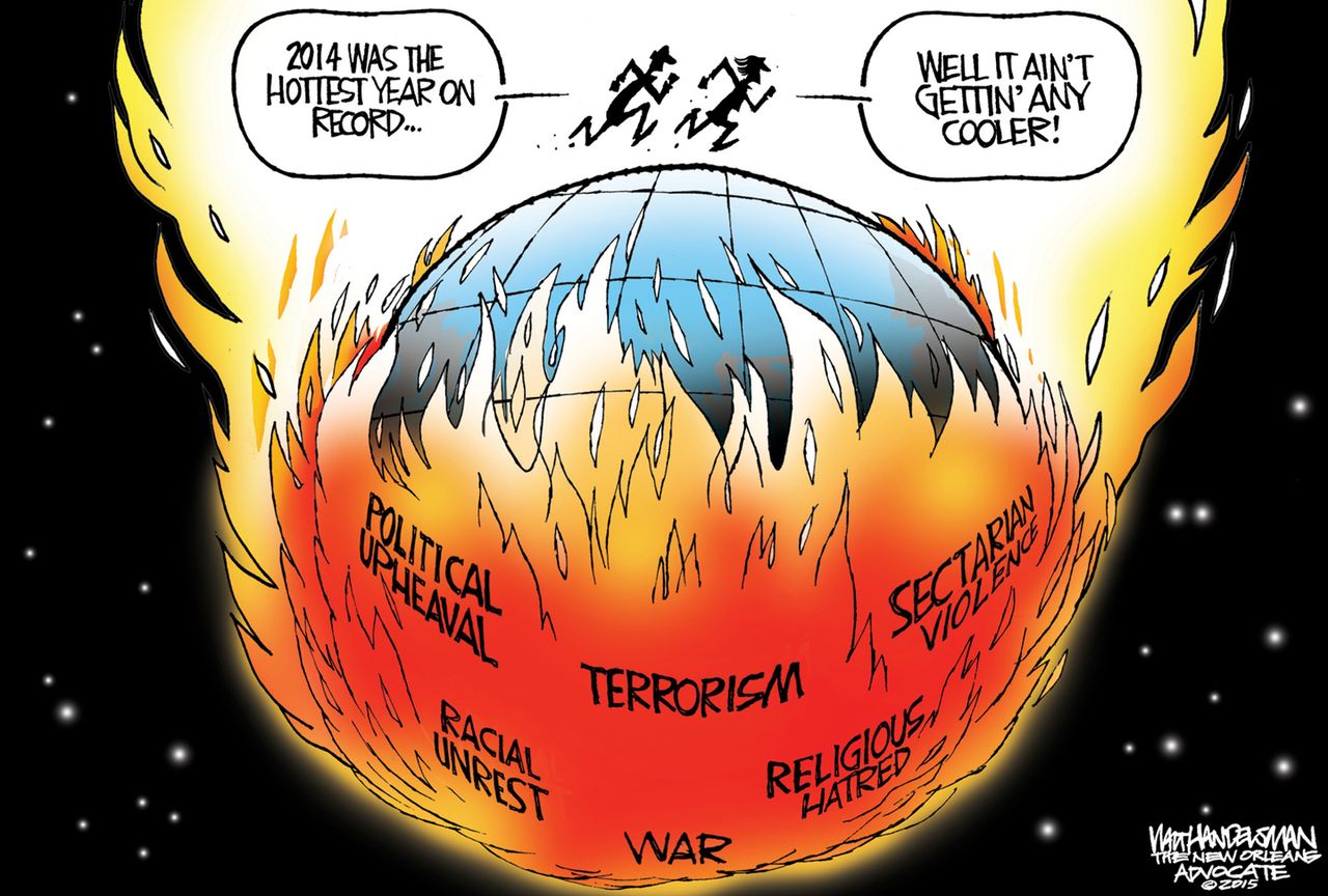 Editorial cartoon world climate change