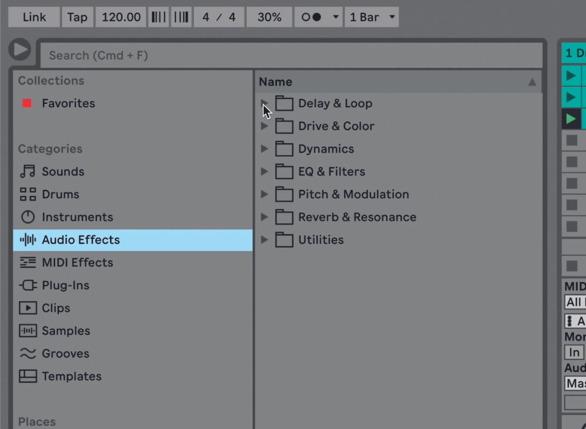 How to make a track in Ableton Live 11 Lite: using audio effects ...