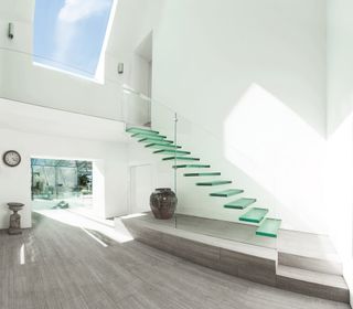 Glazed stairs in extension