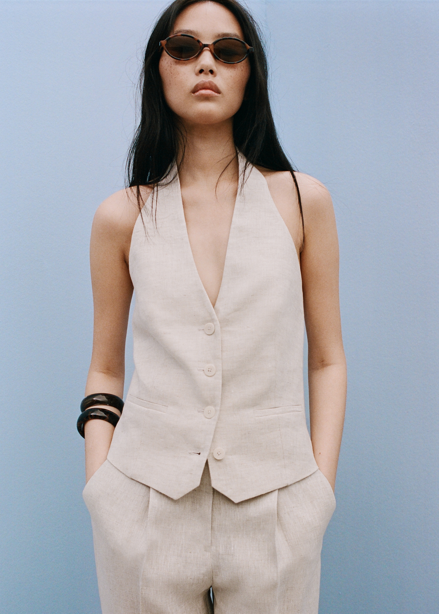 Linen Suit Waistcoat - Women | Mango United Kingdom