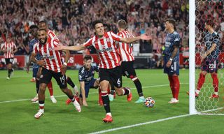 Brentford 2022/23 season preview and prediction: Christian Norgaard of Brentford celebrates after scoring their team's second goal during the Premier League match between Brentford and Arsenal at Brentford Community Stadium on August 13, 2021 in Brentford, England.
