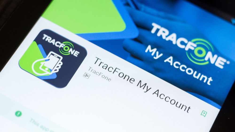 The splash screen of a TracFone account page as displayed on a smartphone screen.