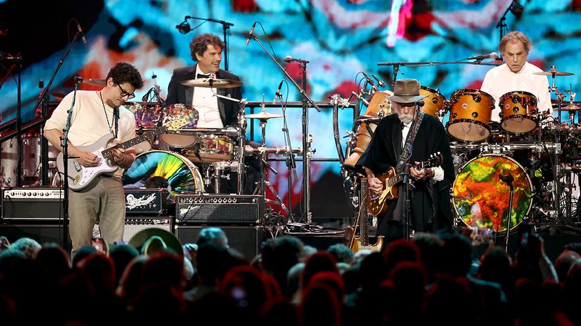 (L-R) John Mayer and Jay Lane of Dead &amp; Company, and Honorees Bob Weir and Mickey Hart of Dead &amp; Company and of the Grateful Dead perform onstage during the 2025 MusiCares Persons of the Year Honoring The Grateful Dead at Los Angeles Convention Center on January 31, 2025 in Los Angeles, California