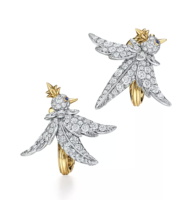 Tiffany & Co., Bird on a Rock Earrings by Tiffany