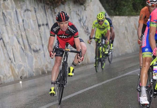Cadel Evans (BMC) on a late corner