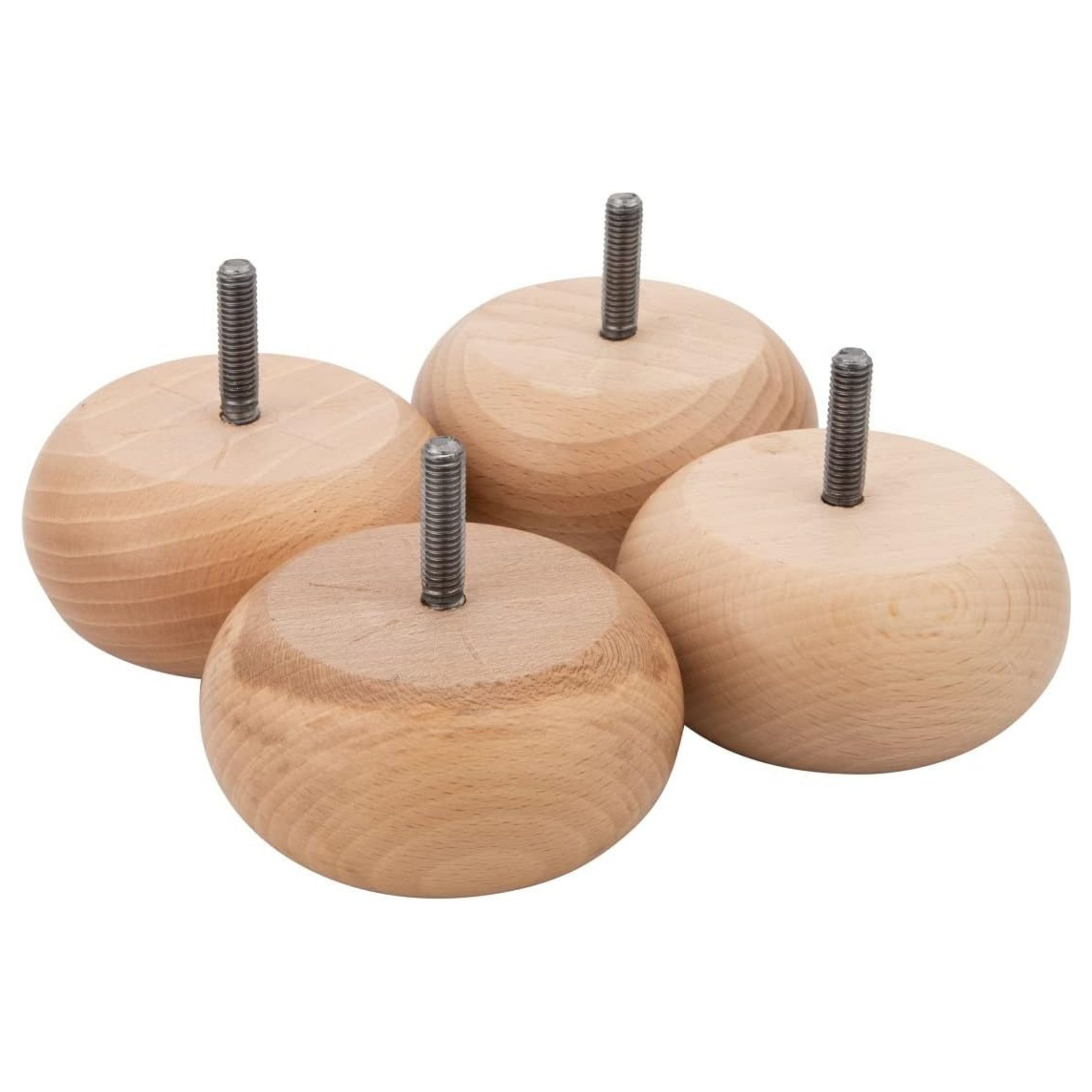 MOLLY MALOU, Natural Wooden Bun Feet, Set of 4