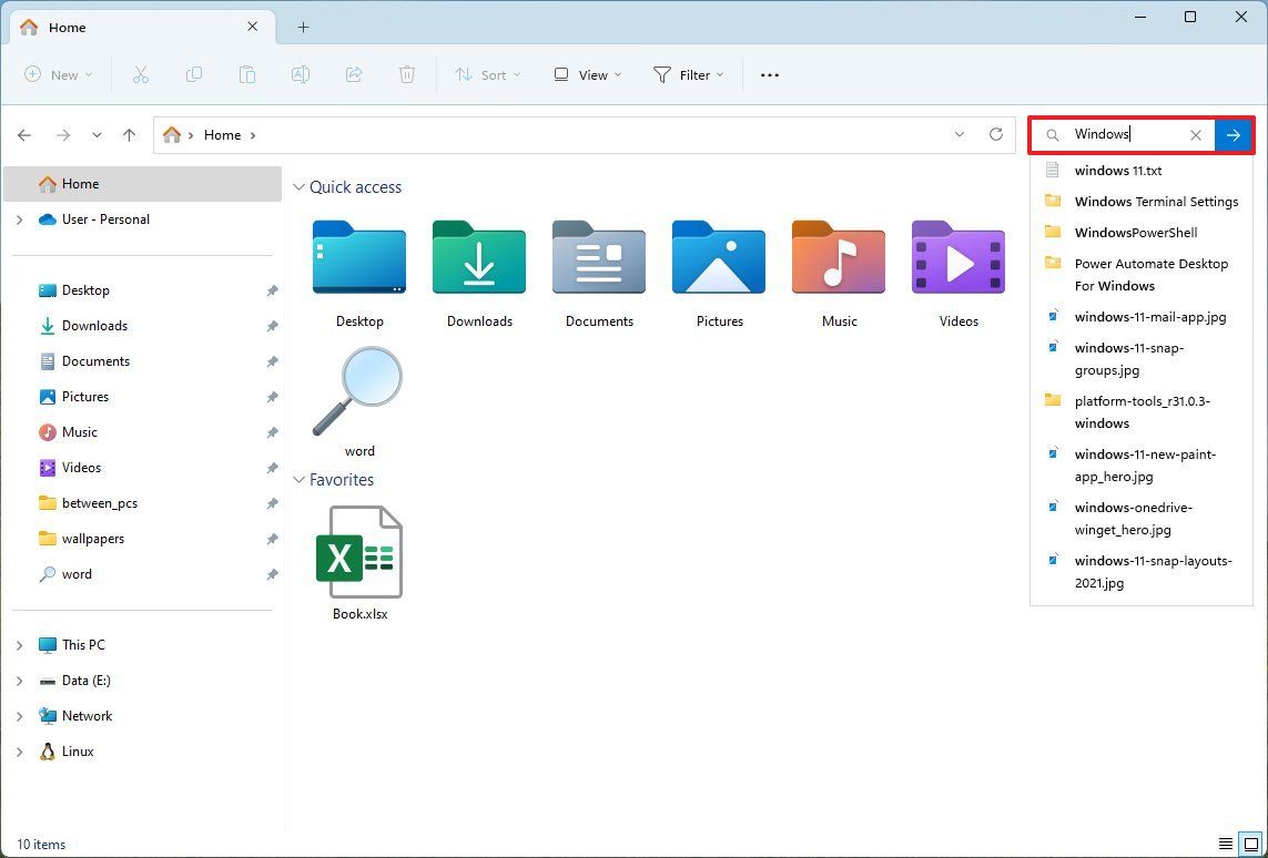 Windows 11 File Explorer search history
