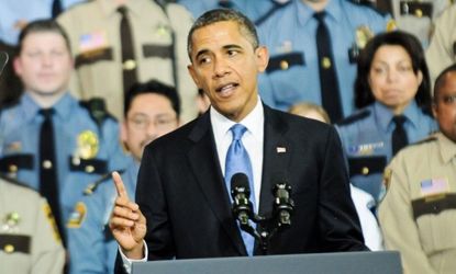President Obama speaks at the Minneapolis Police Department Special Operations Center on Feb. 4.