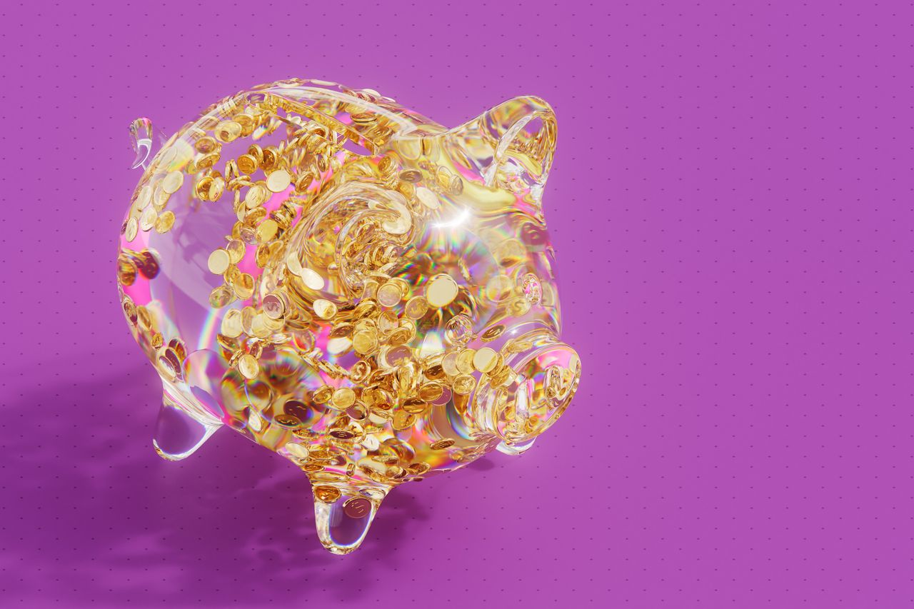 gold piggy bank