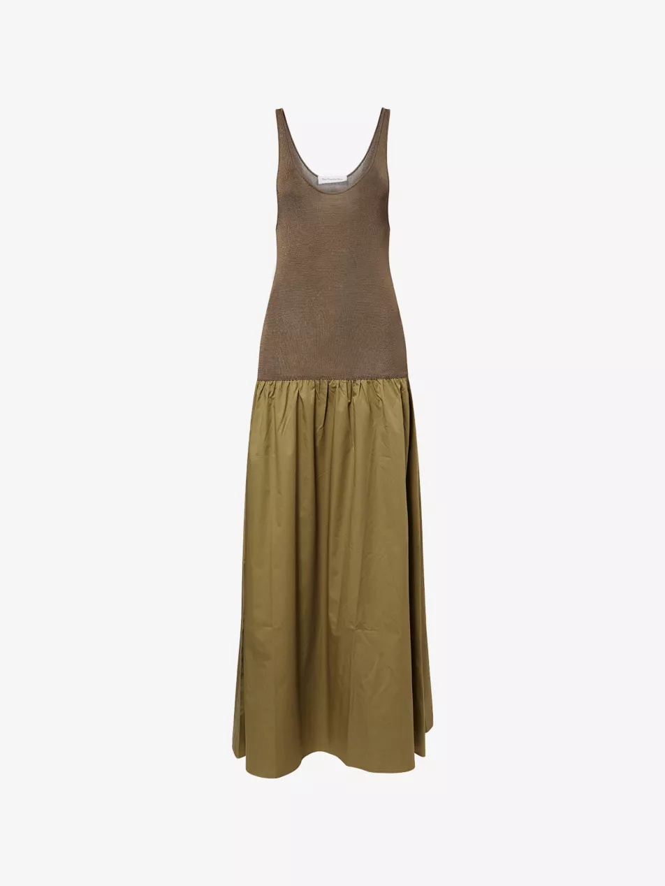 Iliya Drop Waist Cotton Blend Maxi Dress - Xs