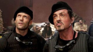 Jason Statham and Sylvester Stallone in The Expendables