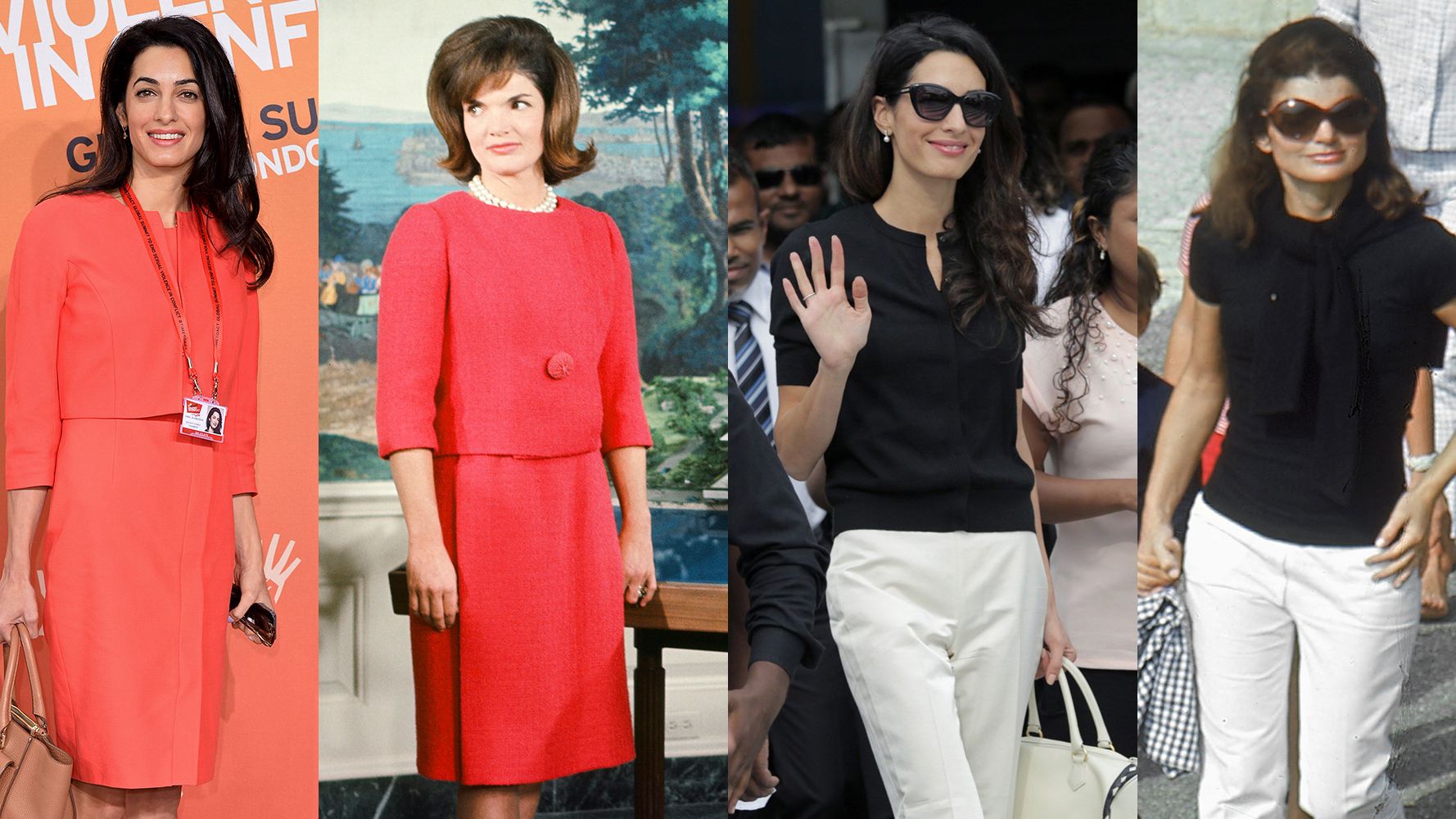 Amal Clooney and Jackie Kennedy Style Fashion Similarities