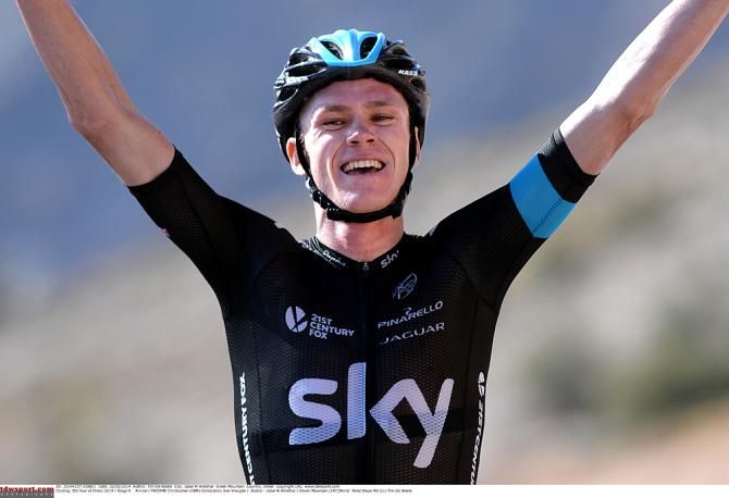 Chris Froome (Team Sky) won the Green Mountain stage in the Tour of Oman