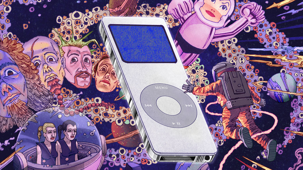 iPod surrounded by Y2k references