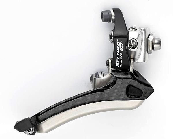 Record double front derailleur with carbon front.