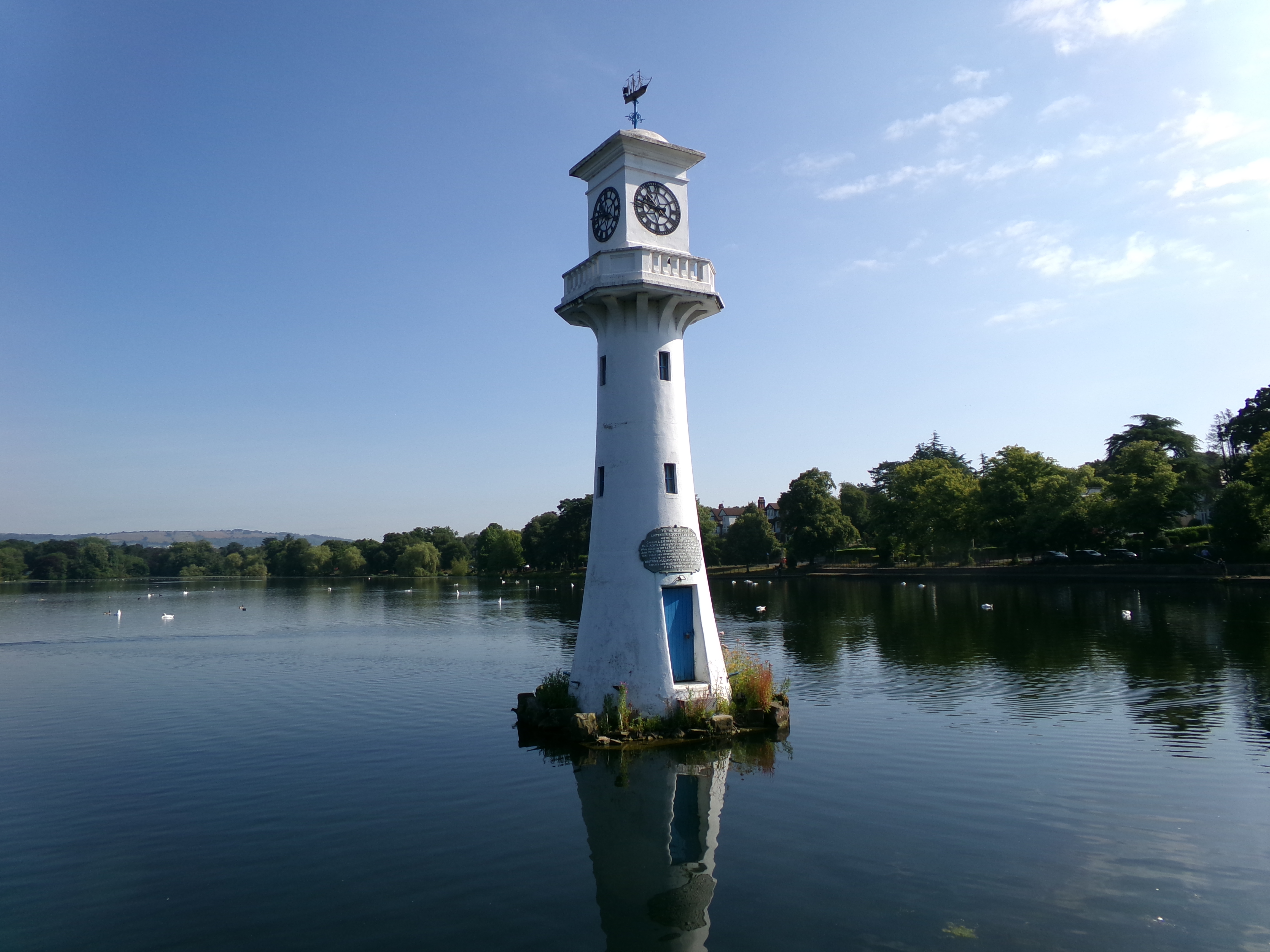 Lighthouse surrounded by water