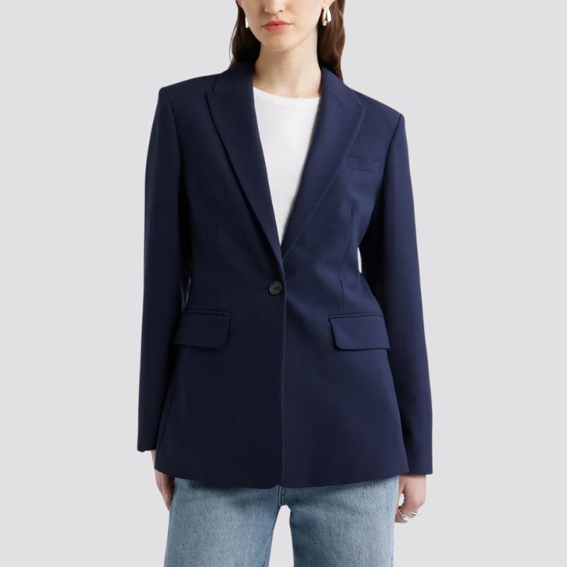 The Ingrid Classic Fit Blazer on model 