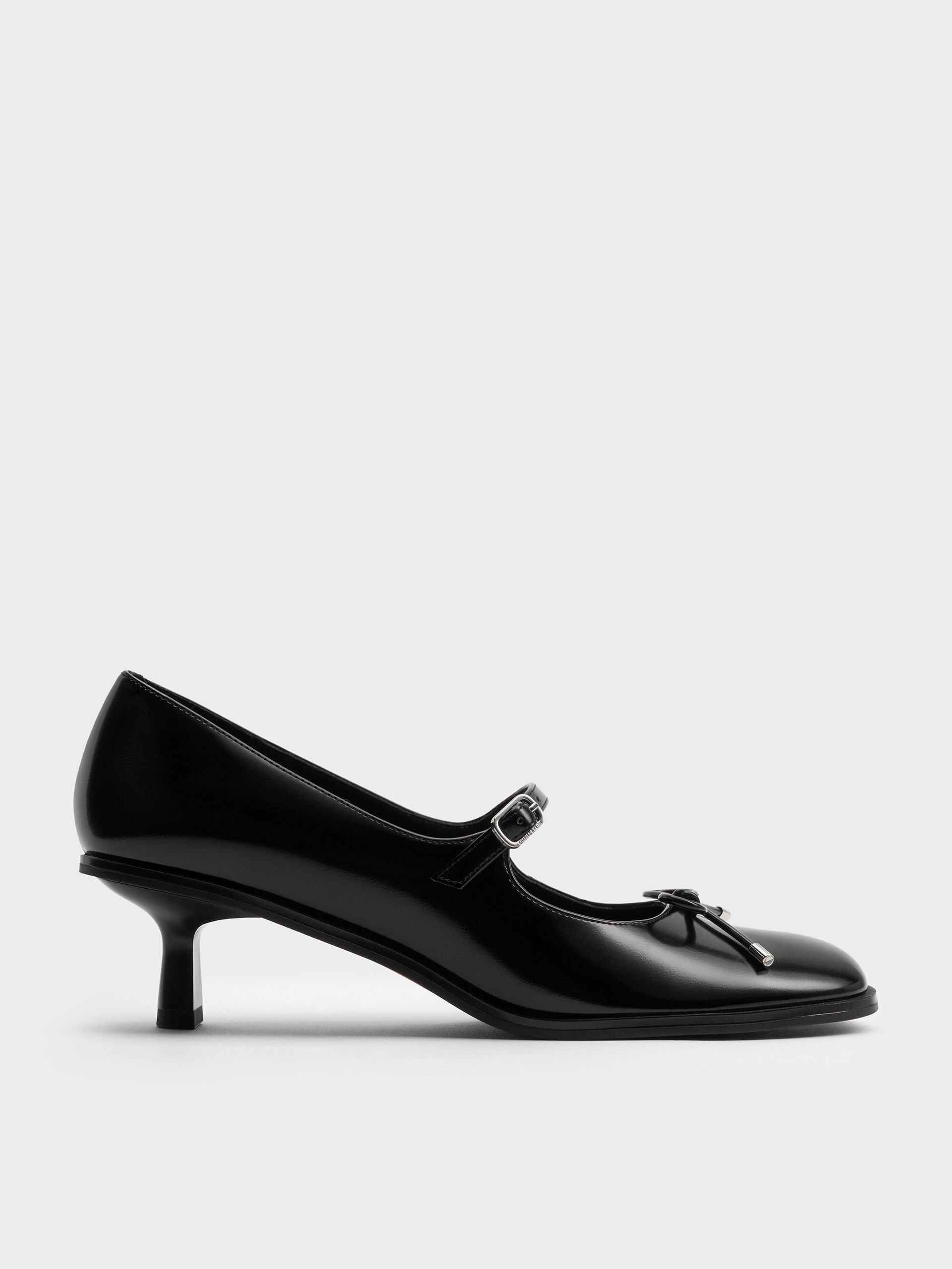 charles & keith, Wendy Bow Kitten-Heel Mary Jane Pumps