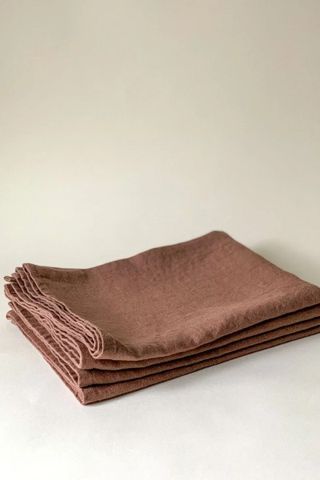 Hemsworth Shop Flax Linen Dish and Hand Towels in Brown Umber Colour