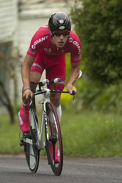 Adam Phelan (Drapac Porsche) from the Australian Capital Territory in action during the time trial for the men's under 23 division in Learmonth.