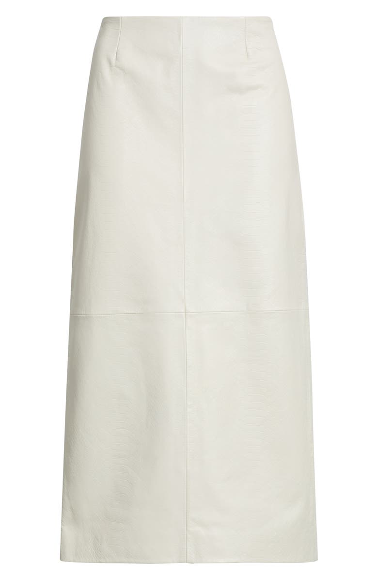 Embossed Leather Pencil Midi Skirt