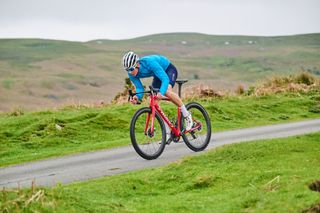 Specialized S-Works Tarmac SL8 ridden by cyclist on a country road