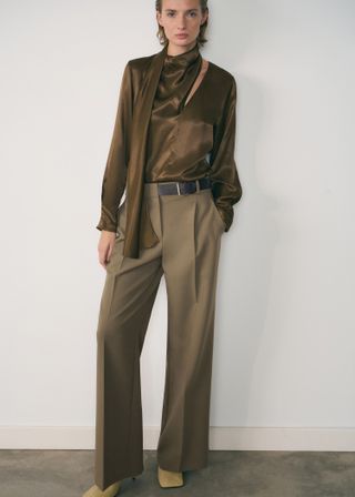 MANGO, Belt straight-fit trousers