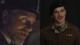 Tim Roth in The Hateful Eight and Michael Fassbender in Inglourious Basterds