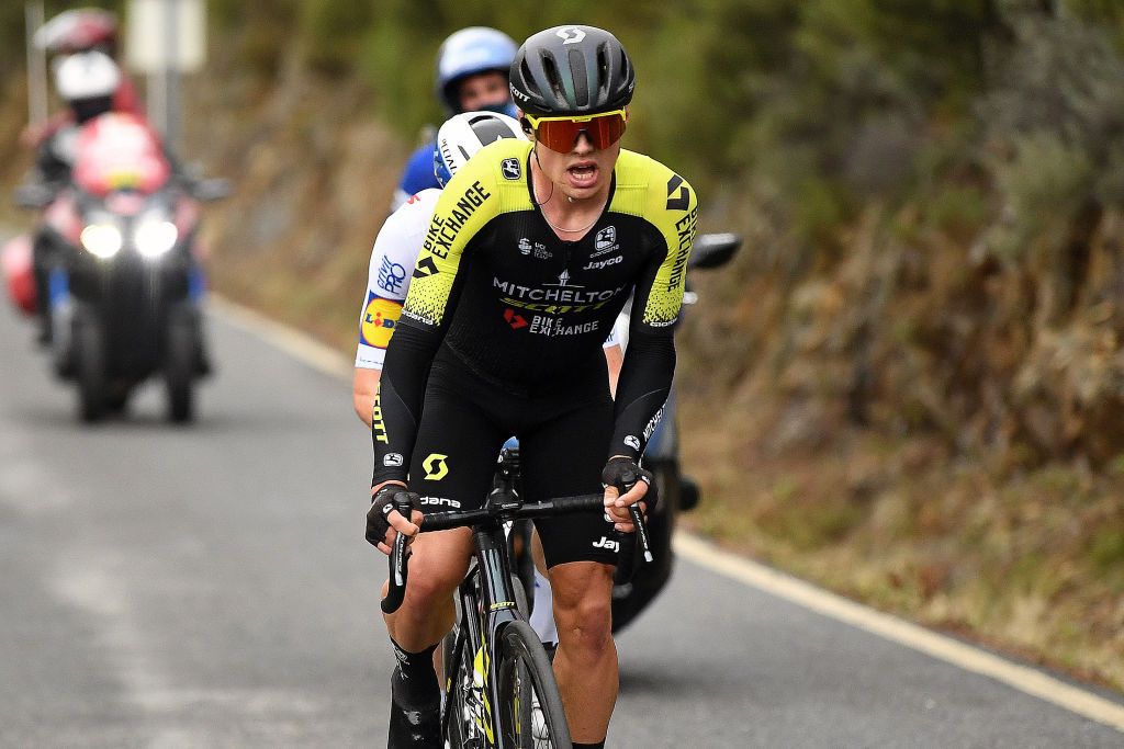 CIUDADRODRIGO SPAIN NOVEMBER 06 Robert Stannard of Australia and Team Mitchelton Scott Remi Cavagna of France and Team Deceuninck QuickStep Breakaway during the 75th Tour of Spain 2020 Stage 16 a 162km stage from Salamanca to Ciudad Rodrigo lavuelta LaVuelta20 La Vuelta on November 06 2020 in Ciudad Rodrigo Spain Photo by David RamosGetty Images