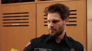 Grey Damon as Jack Gibson in the locker room in Station 19 season 7 premiere