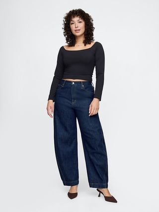 High Rise Barrel Jeans