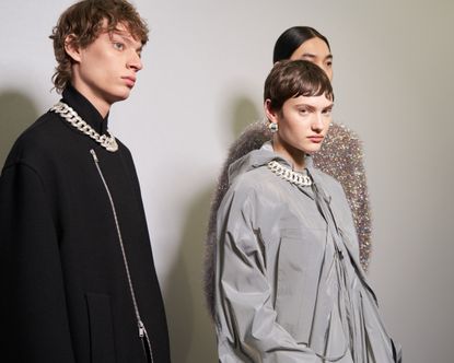 Models backstage at Jil Sander A/W 2023 show