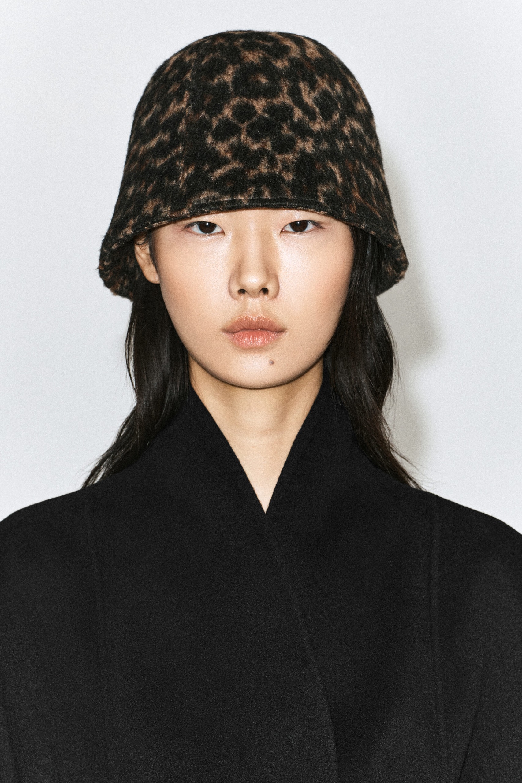 Leopard Wool-Blend Bucket Hat