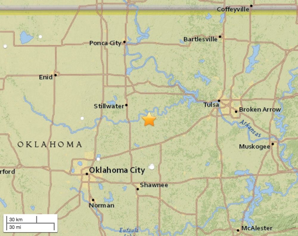 A 5.0-magnitude earthquake struck central Oklahoma on the evening of Nov. 6, 2016.