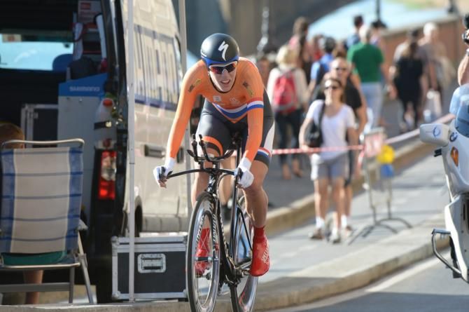 Ellen Van Dijk (Netherlands) in action during her gold medal performance in the 2013 time trial world championship
