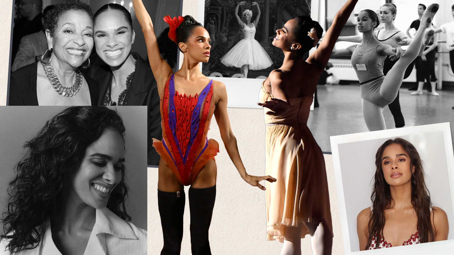 Former American Ballet Theatre Principal Dancer Misty Copeland photographed for the Aveeno x Togethxr Strength Issue, on stage, in the studio, and with Debbie Allen