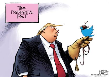 Political cartoon U.S. Donald Trump Twitter