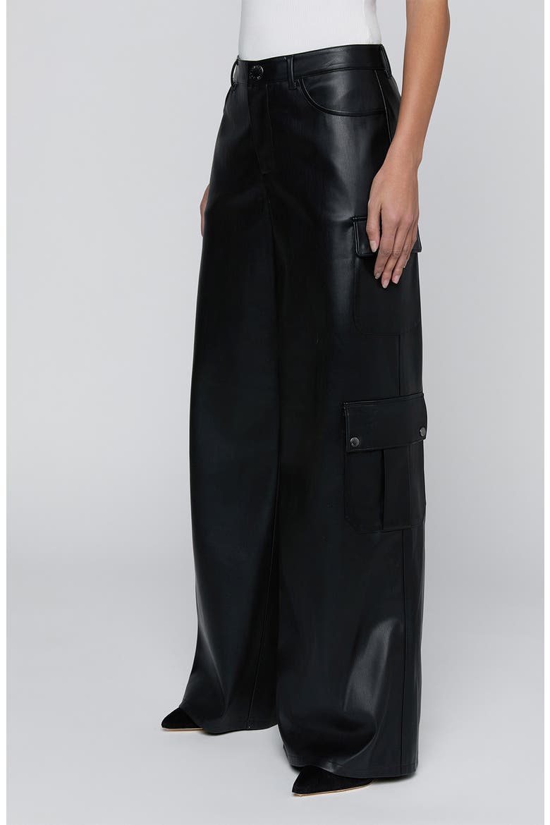Isolde Faux Leather Wide Leg Cargo Pants