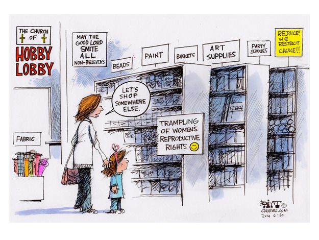 Political cartoon Hobby Lobby SCOTUS