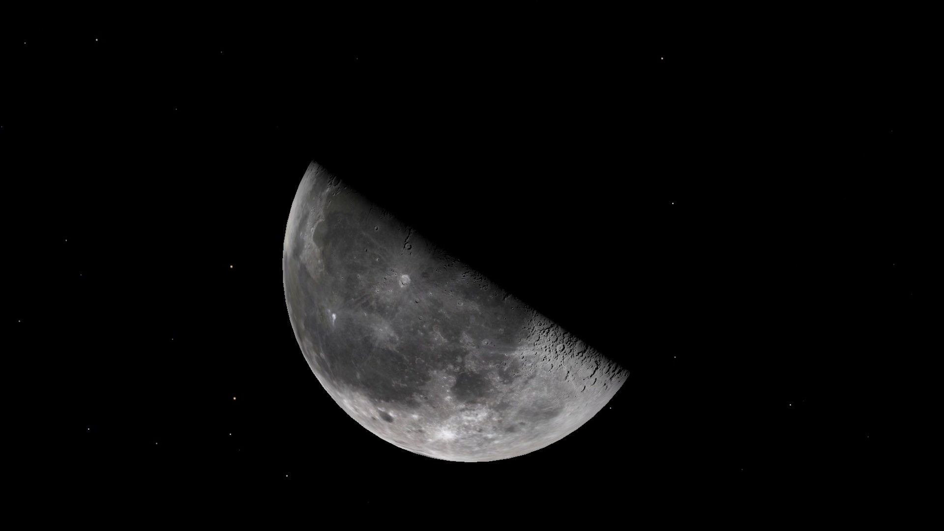 An illustration of the third quarter moon as it will appear on December 16.