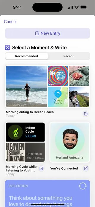 ios 17 suggestions journal