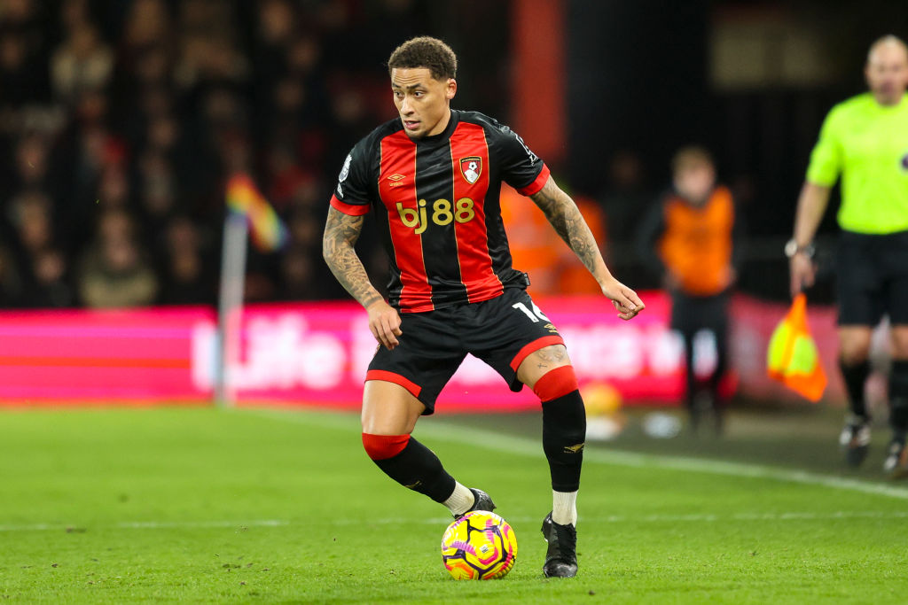 Marcus Tavernier of Bournemouth during the Premier League match between AFC Bournemouth and Tottenham Hotspur FC at Vitality Stadium on December 05, 2024 in Bournemouth, England.