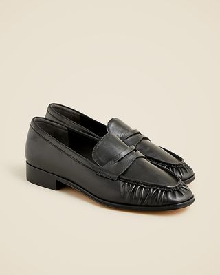 Maison Ruched Loafers in Leather