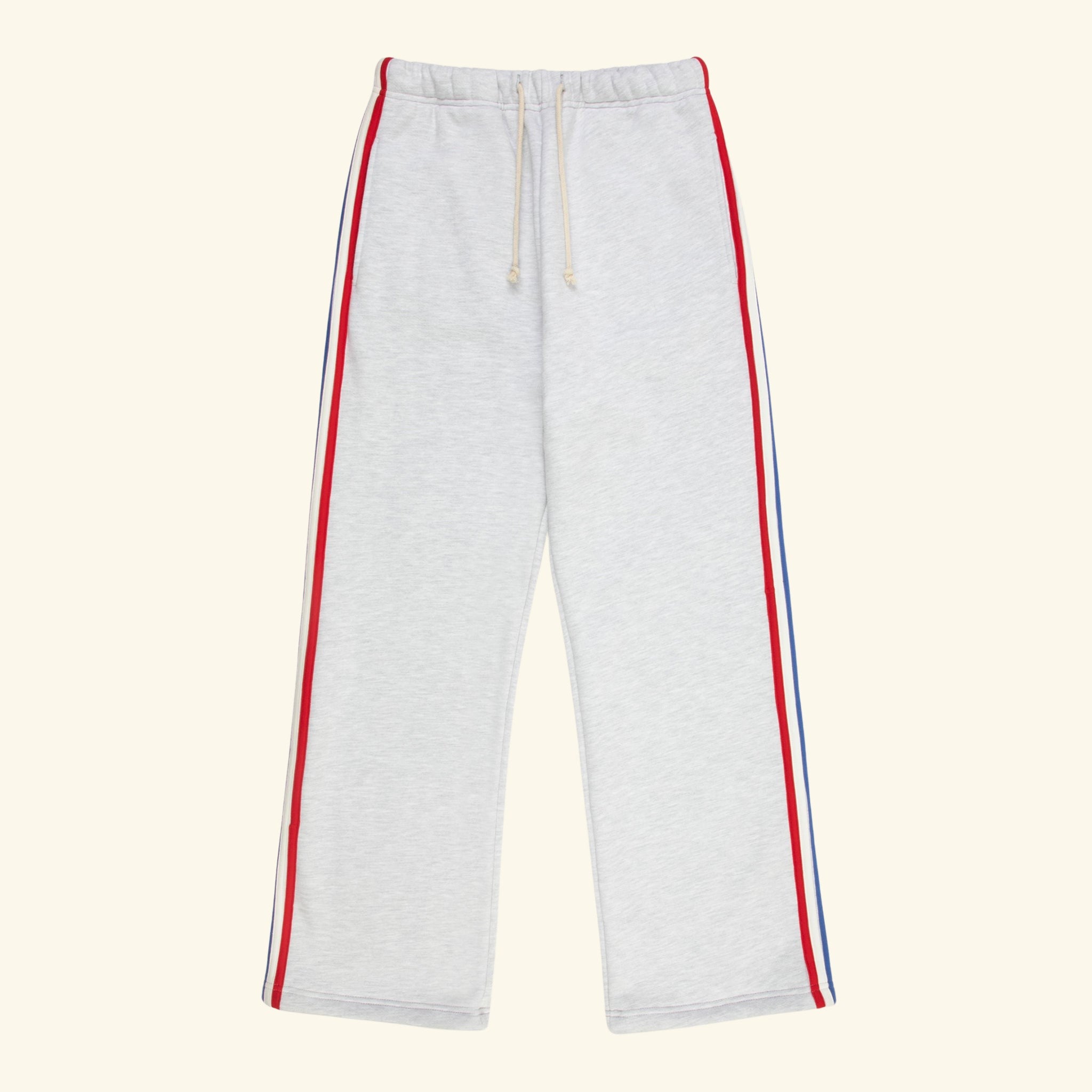 Striped Applique Parachute Sweatpants (heather Grey)